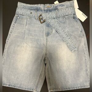 Paper bag style jean short